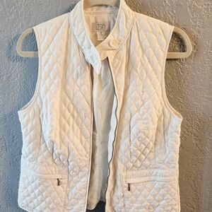 LOFT Women's Ivory Quilted Vest